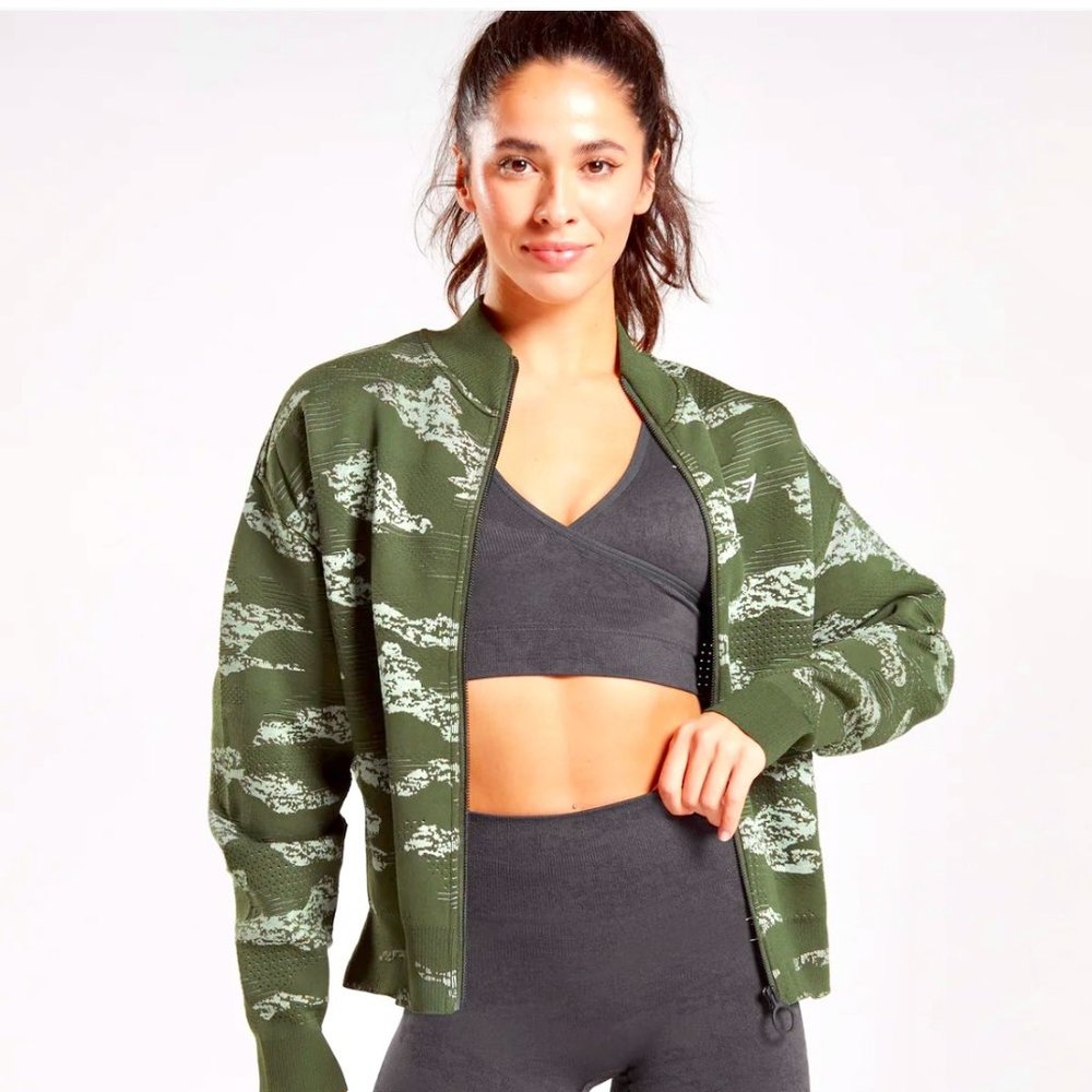 Gymshark Green Camo Jacket